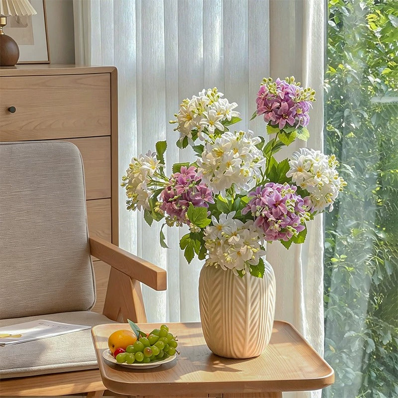 Luxury Real-Touch White Hydrangea Elegant Artificial Floral Arrangement