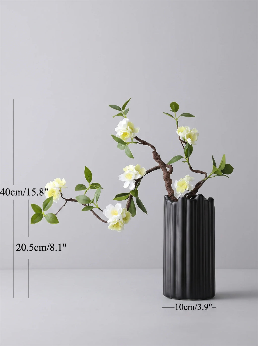 Minimalist Zen Sculptural Blossom Branch Artificial Floral Arrangement