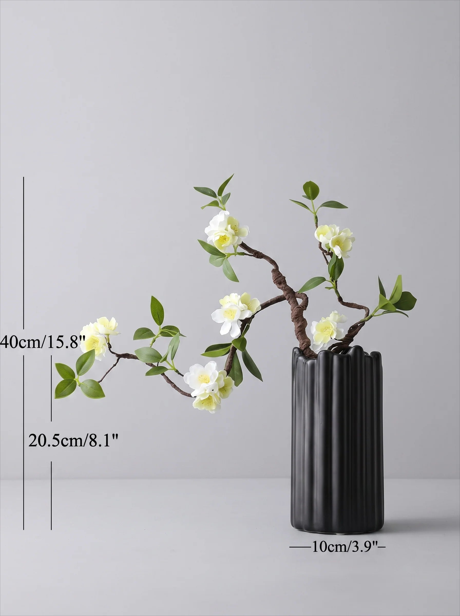 Minimalist Zen Sculptural Blossom Branch Artificial Floral Arrangement