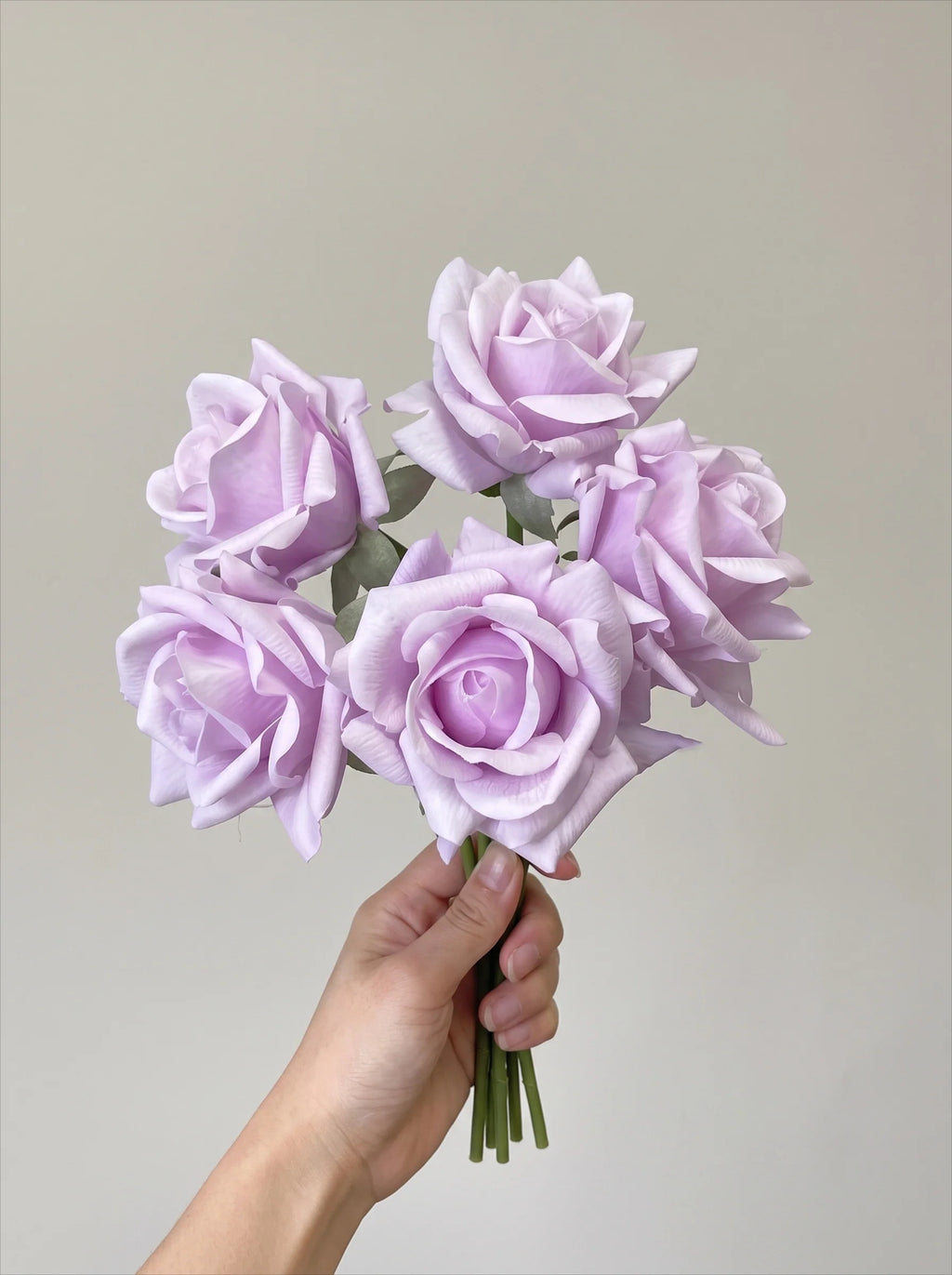 Faux Rose Arrangement - Lavender Rose (5 Stems / 5 Roses)