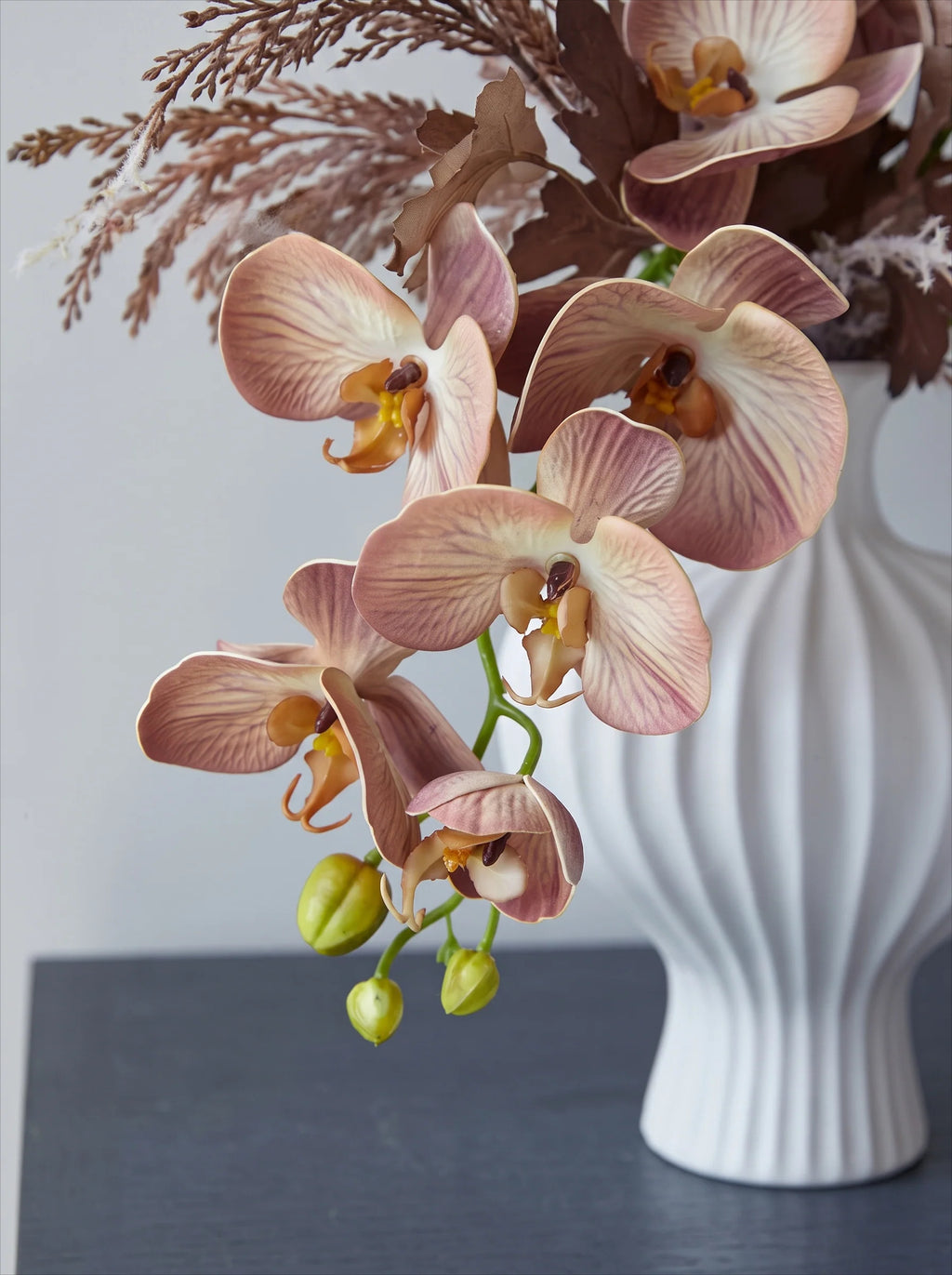 Vintage Terracotta Dried-Floral Faux Floral Arrangement