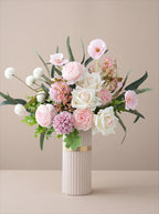 Ethereal Pastel Peony Rose Bloom Artificial Floral Arrangement