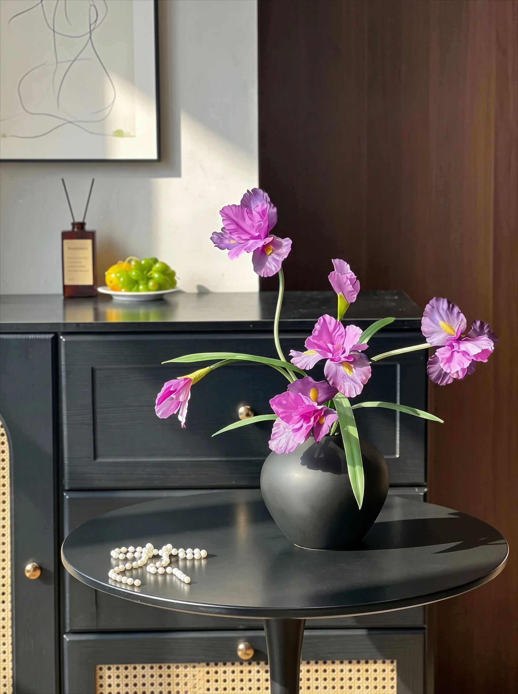 Refined Serene Purple Iris Real-Touch Artificial Floral Arrangement