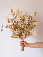 Künstliches Blumenarrangement - Neutrale Töne Protea & Laub