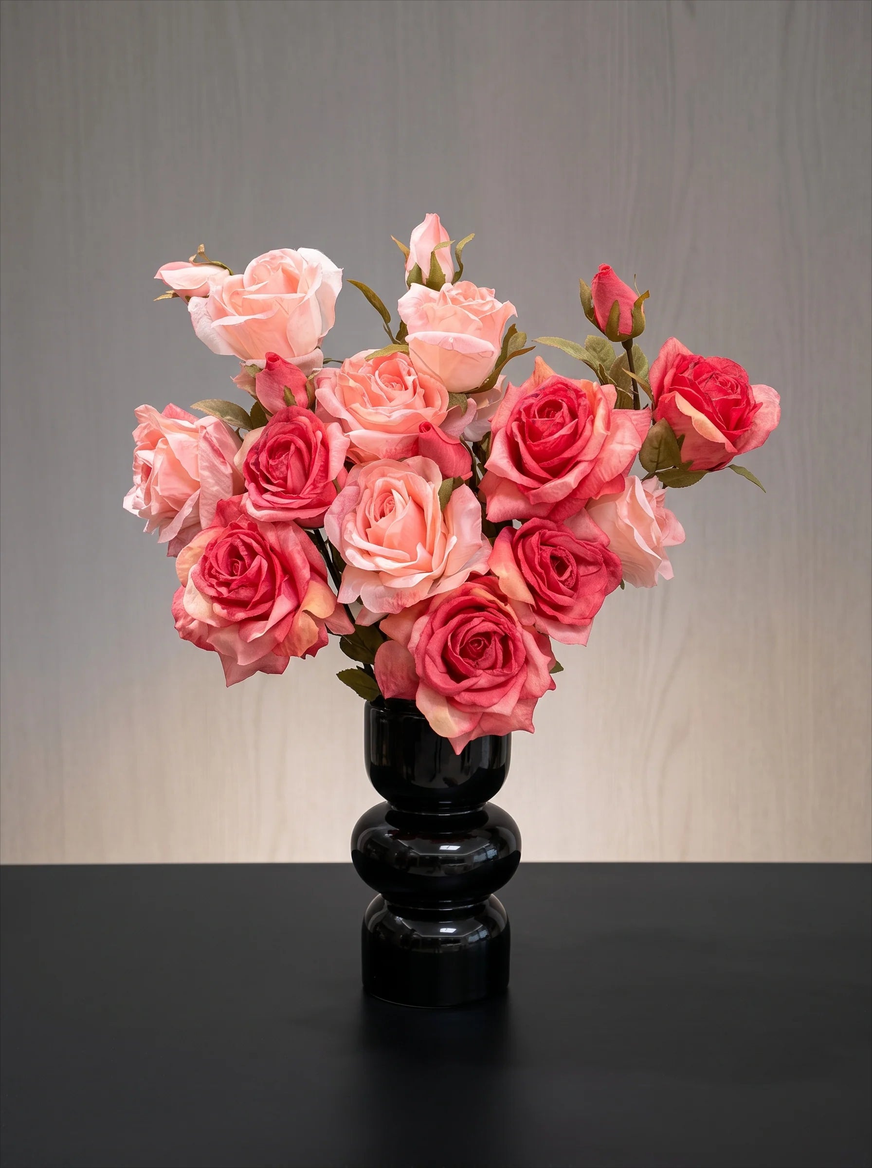 Blush & Coral Rose Bouquet Faux Floral Arrangement