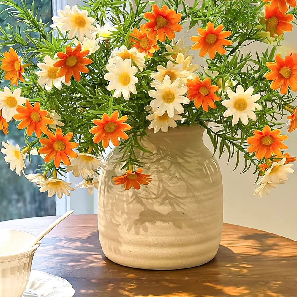 Composition florale fausse Marguerite coucher de soleil minimaliste pour table