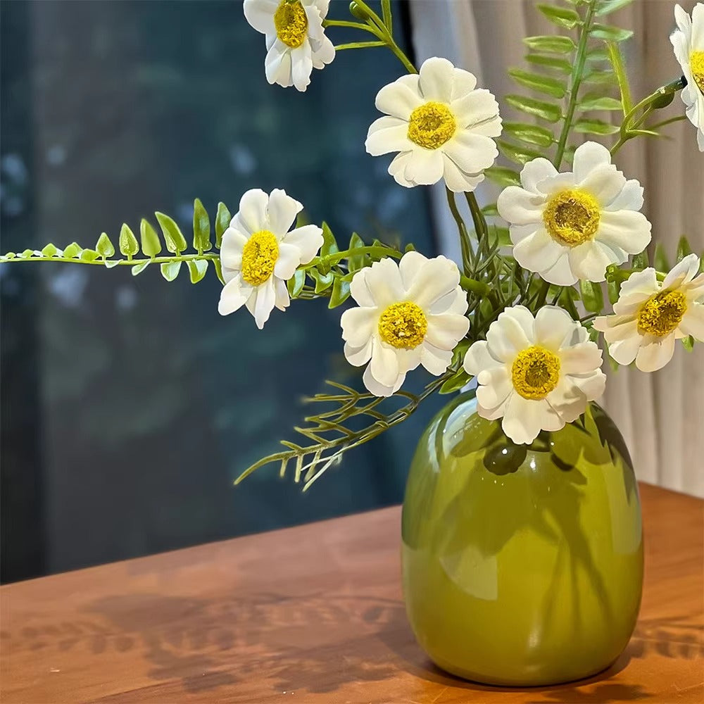 Sunlit Daisy Fern Faux Floral Arrangement