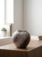 Rustic Distressed Frosted Stoneware Vase