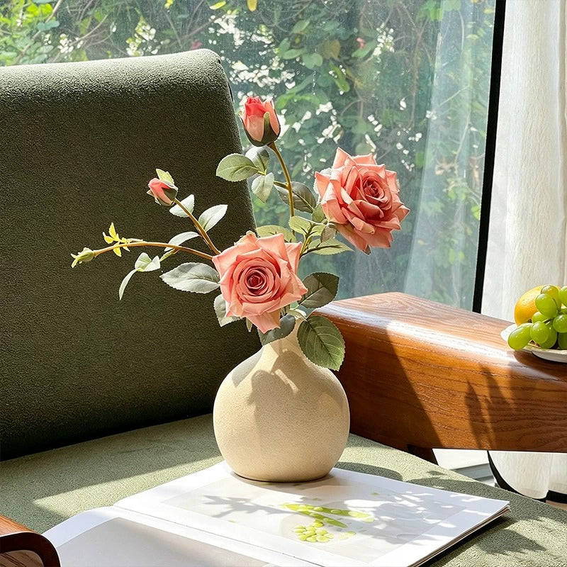 Minimalist Luxe Blush Rose Artificial Floral Arrangement