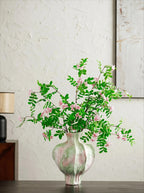 Artistic Watercolor Glaze Fluted Ceramic Vase