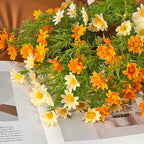 Composition florale fausse Marguerite coucher de soleil minimaliste pour table