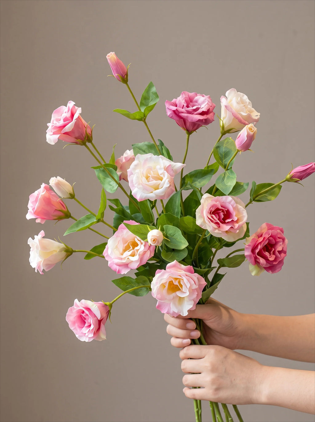 Elegant Blush Lisianthus Artificial Floral Arrangement