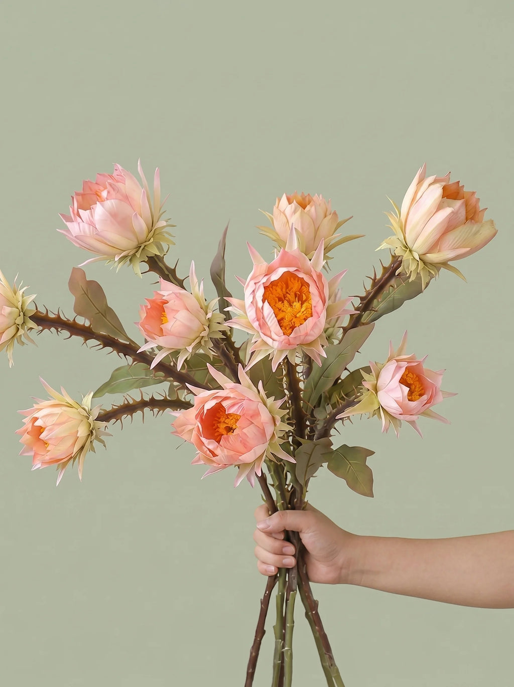 Aprikosen-Protea-Krone Kunstblumenarrangement