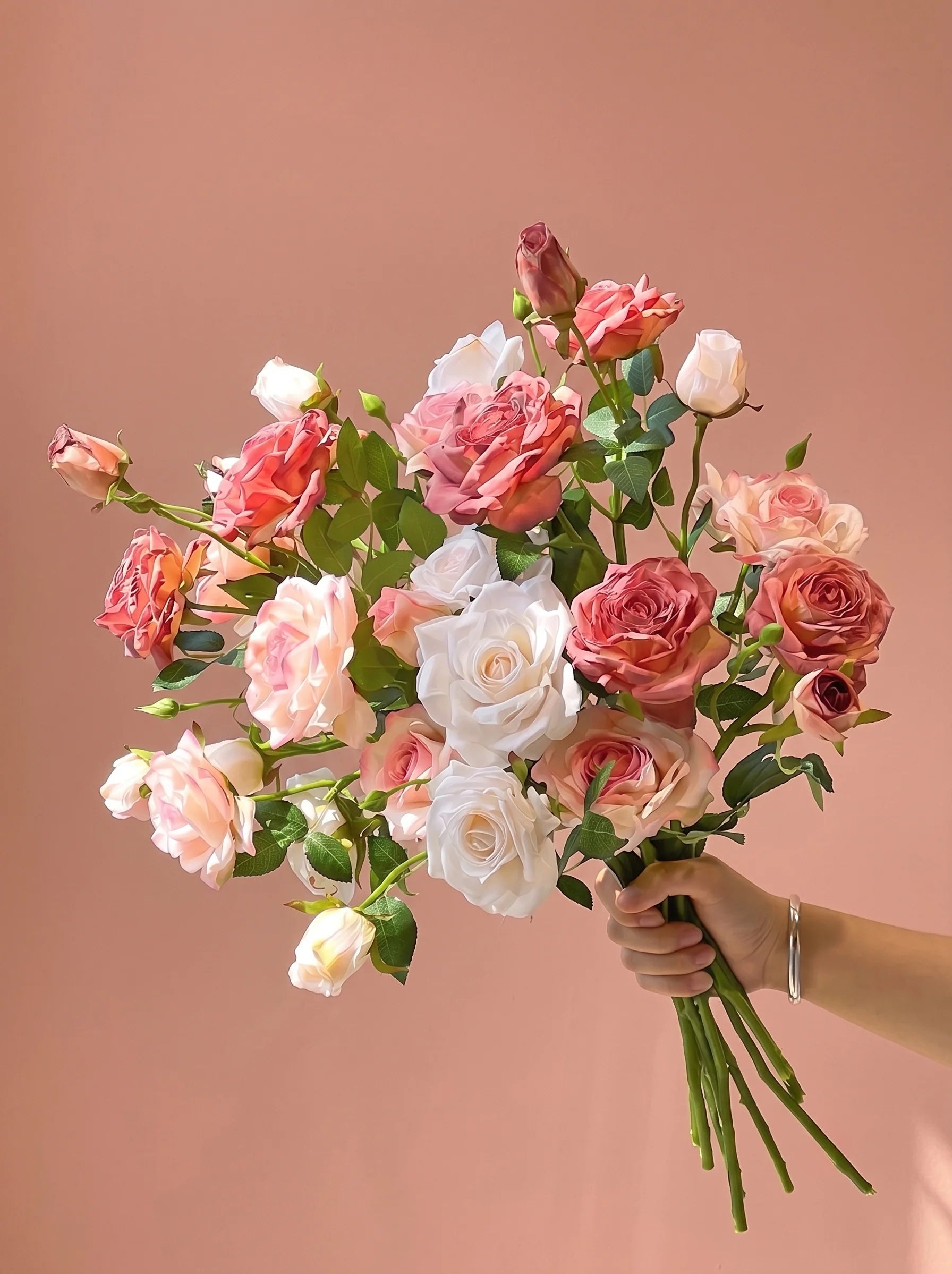 Blush Rose Symphony Artisan Faux Floral Arrangement