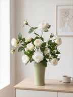 Luxurious Romantic White Starry Rose Faux Floral Arrangement