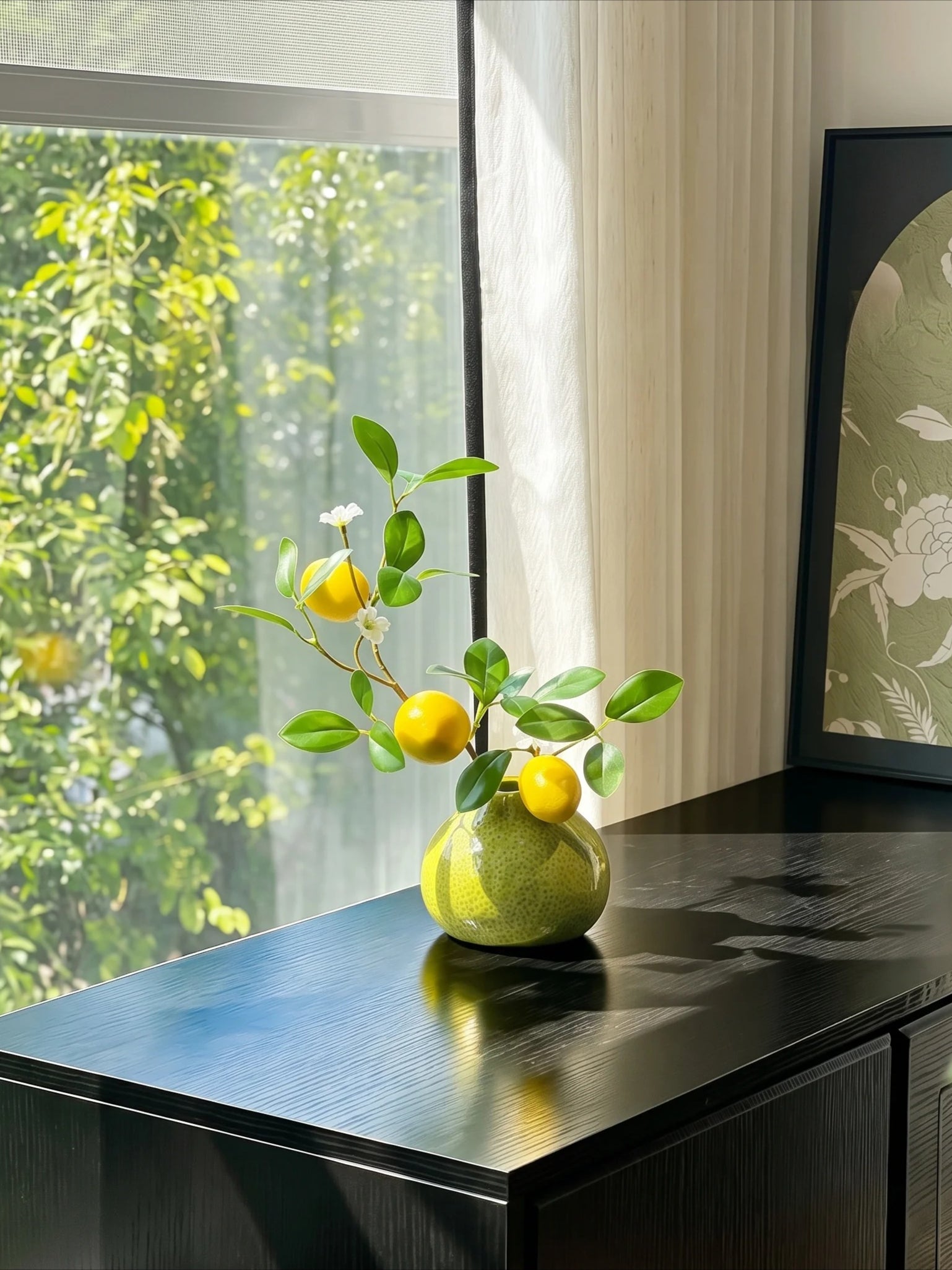 Nordic Mediterranean Fresh Summer Lemon Branch Artificial Floral Arrangement