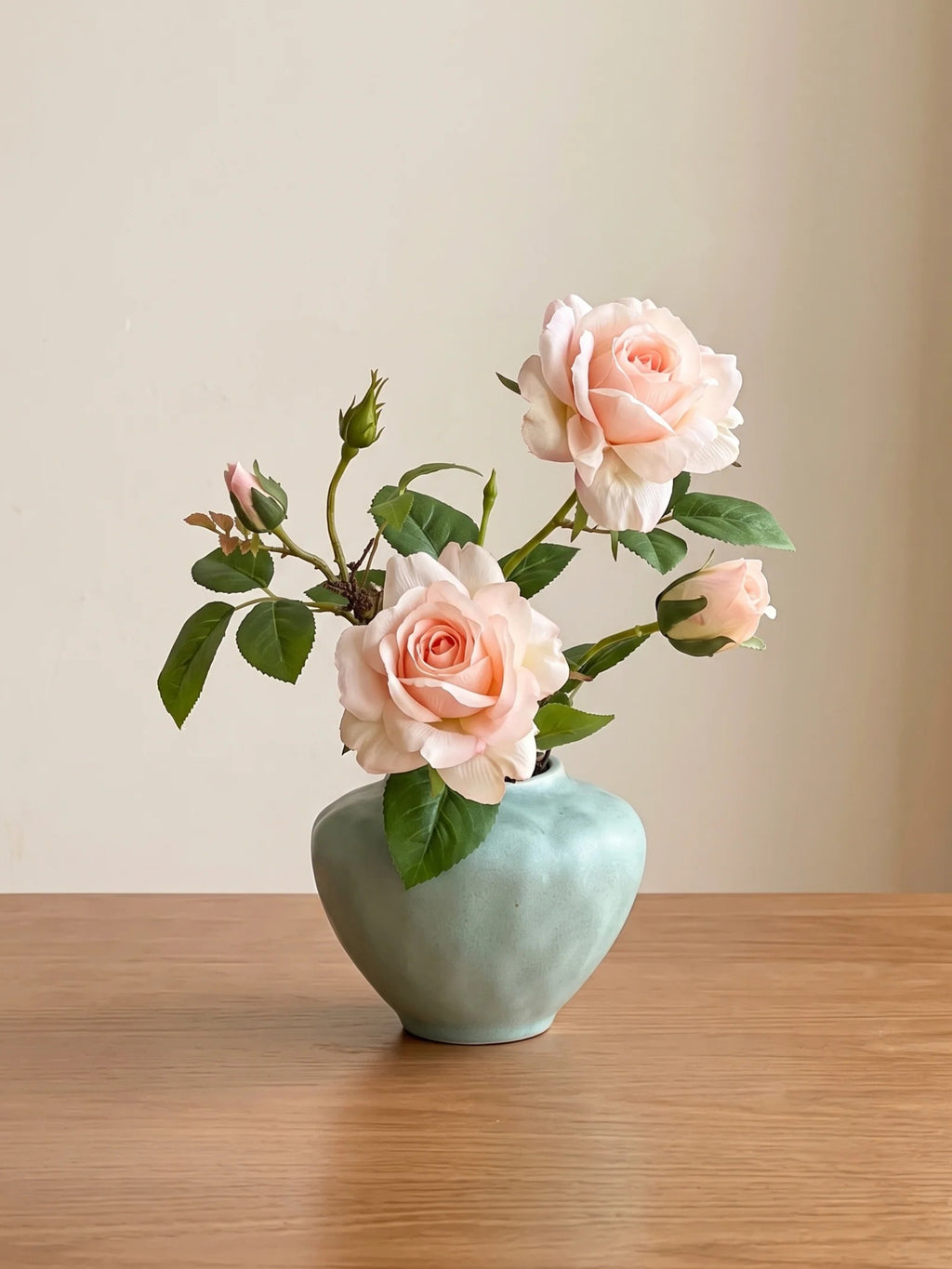Elegant Blush Pink Rose Aesthetic Artificial Floral Arrangement