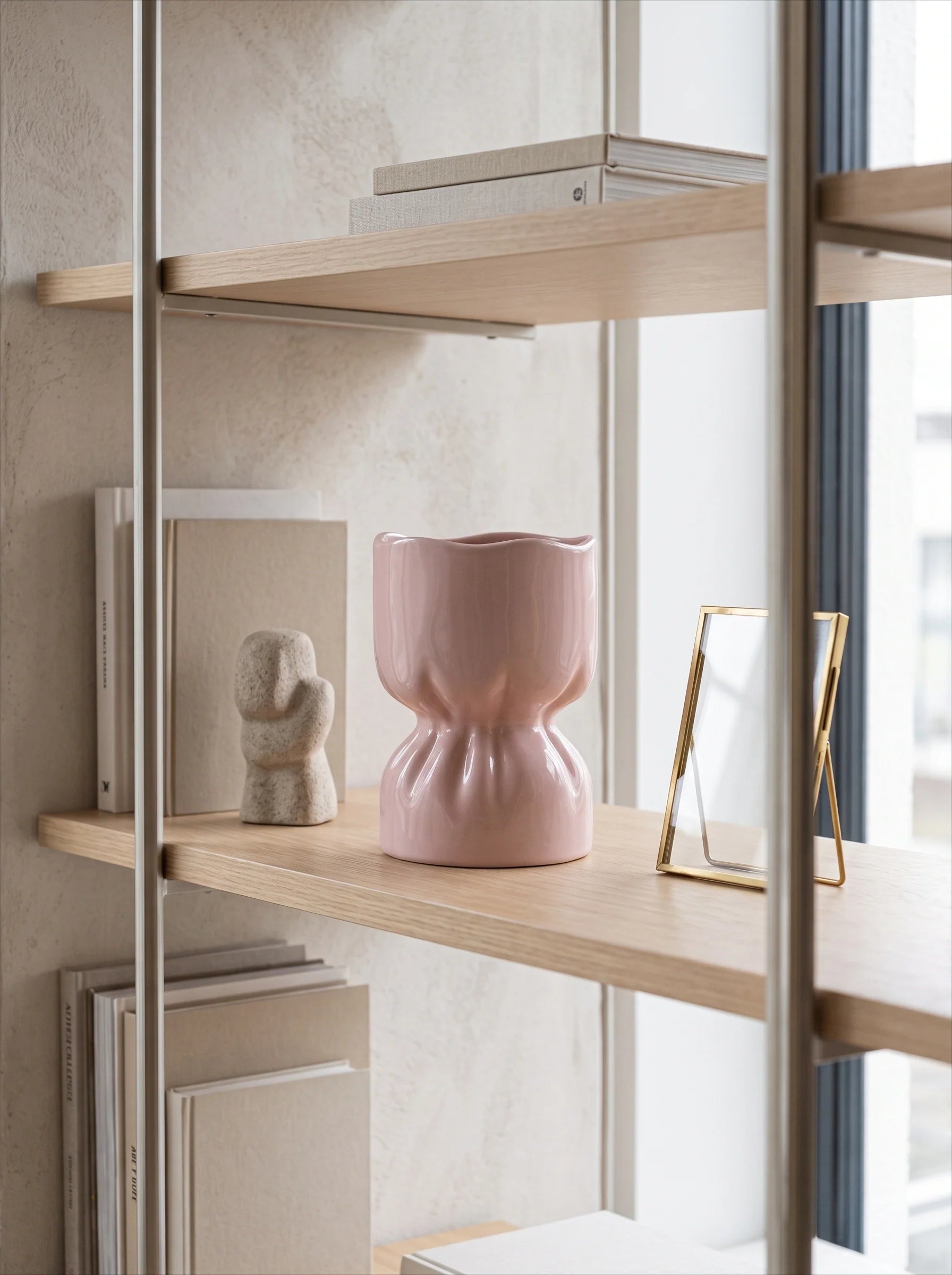 Modern Artistic Pleated Ceramic Bag Vase