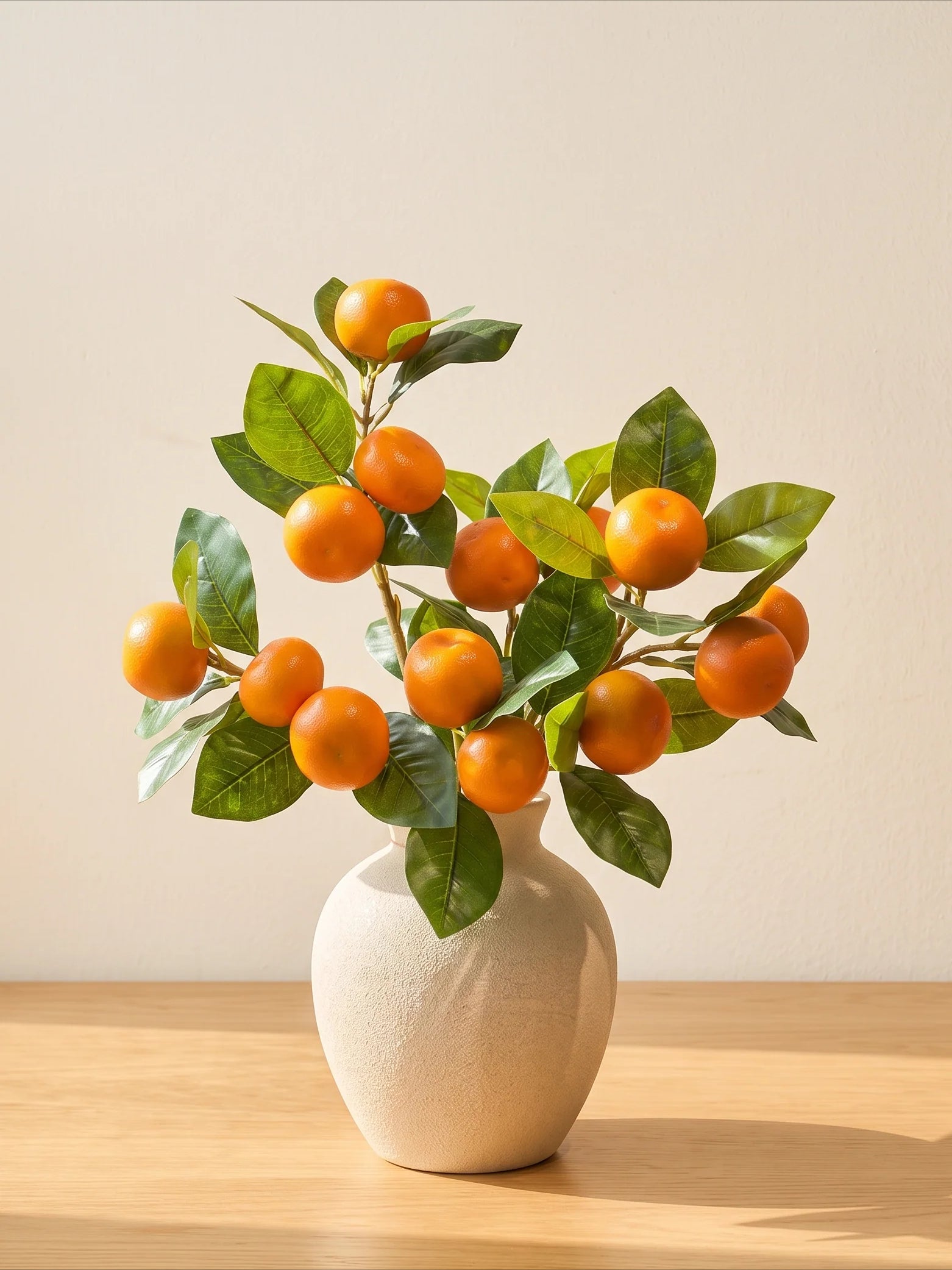 Premium Faux Mandarin Orange Stems Elegant Artificial Floral Arrangement