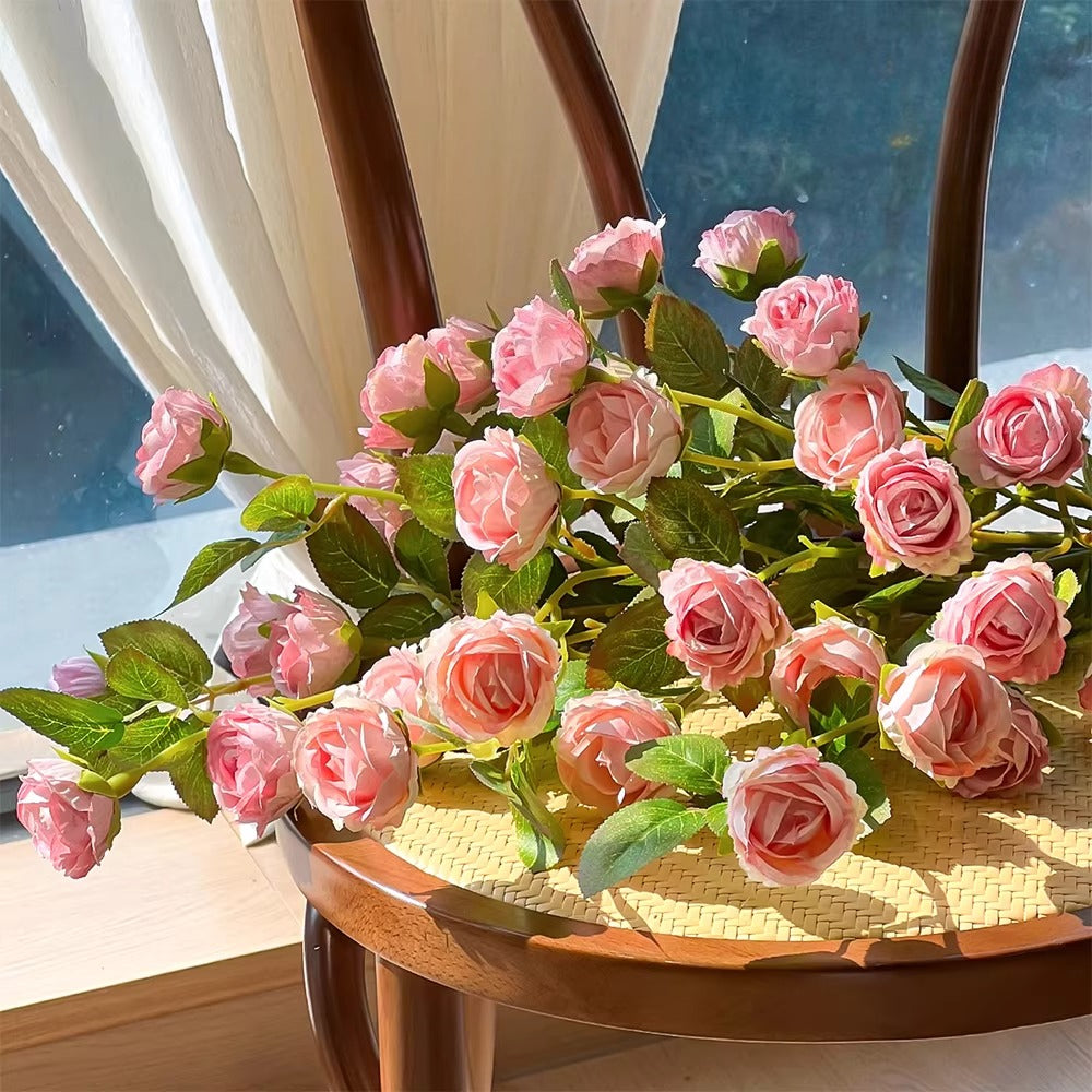 Blush Bubble-Rosen-Cluster Kunstblumenarrangement