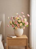 Champagne Blush Ranunculus Elegance Faux Floral Arrangement