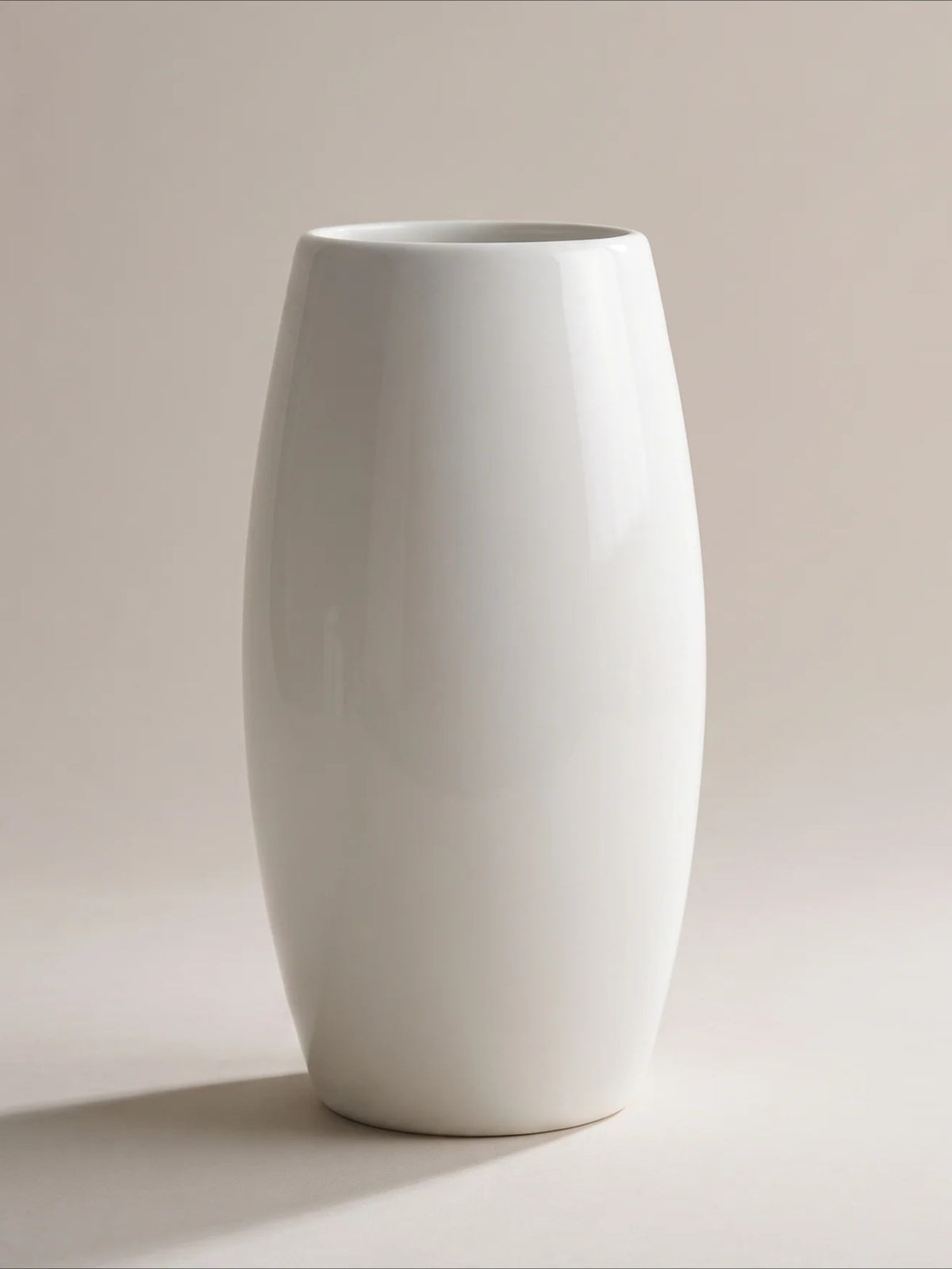 Minimalist Glossy White Ceramic Vase