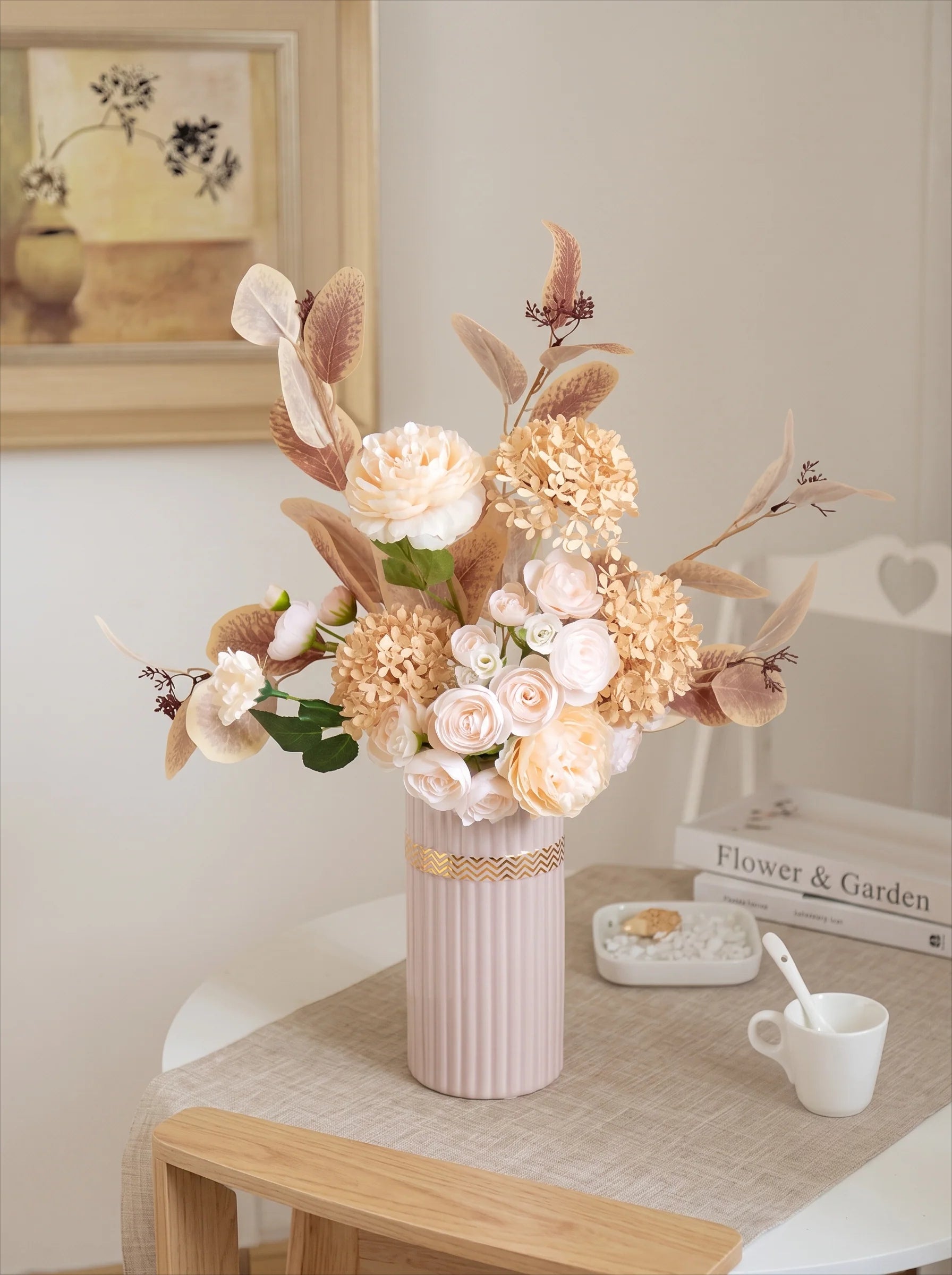 Champagne Pink Peony Artificial Floral Arrangement