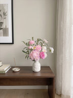 Blush Woodland Rose & Hydrangea Faux Floral Arrangement