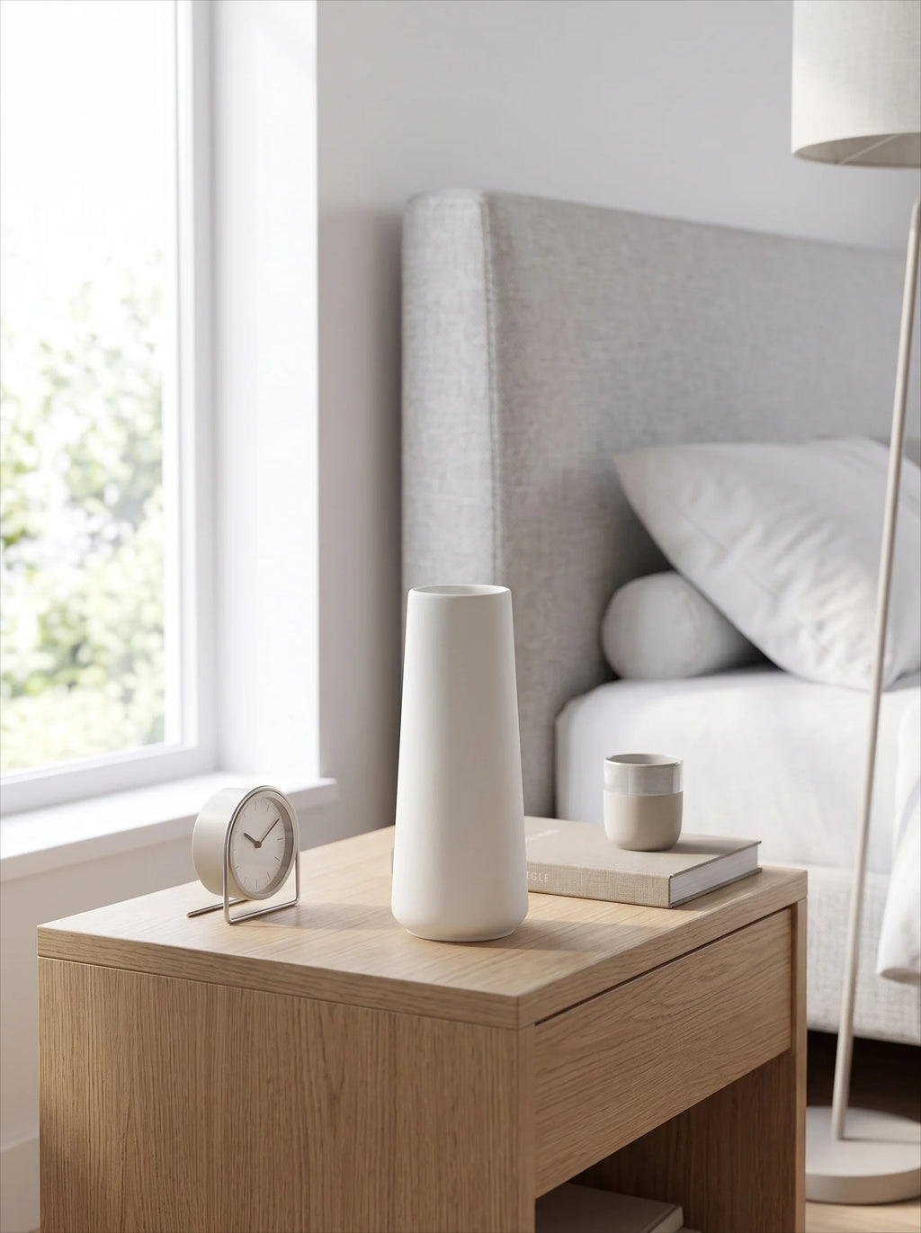 Minimalist Tapered Vase - Matte White