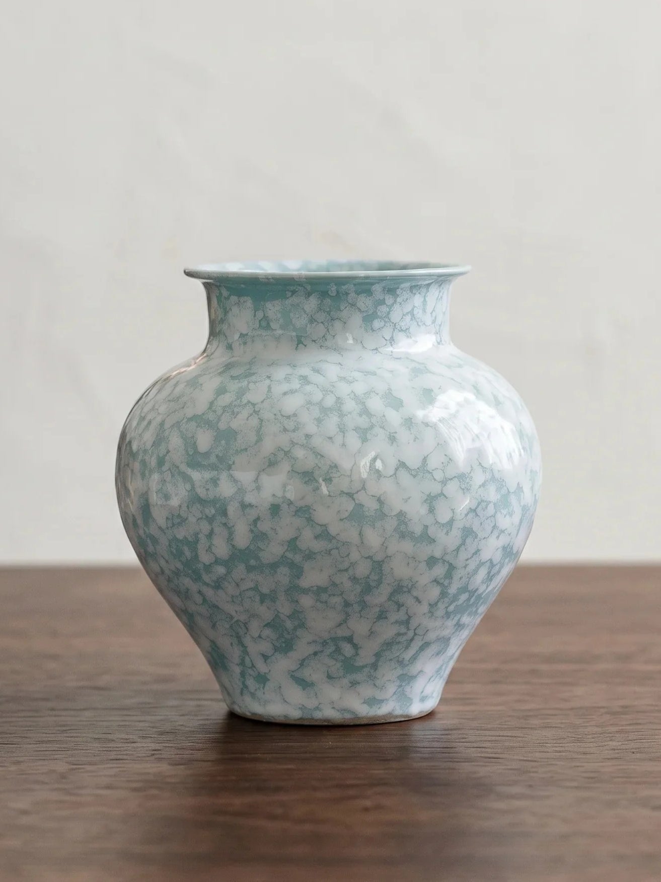 Modern Mint Snowflake Glaze Ceramic Vase