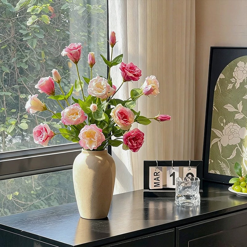 Elegant Blush Lisianthus Artificial Floral Arrangement