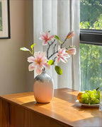 Roze Magnolia Verloopvaas Faux Bloemstuk met Vaas