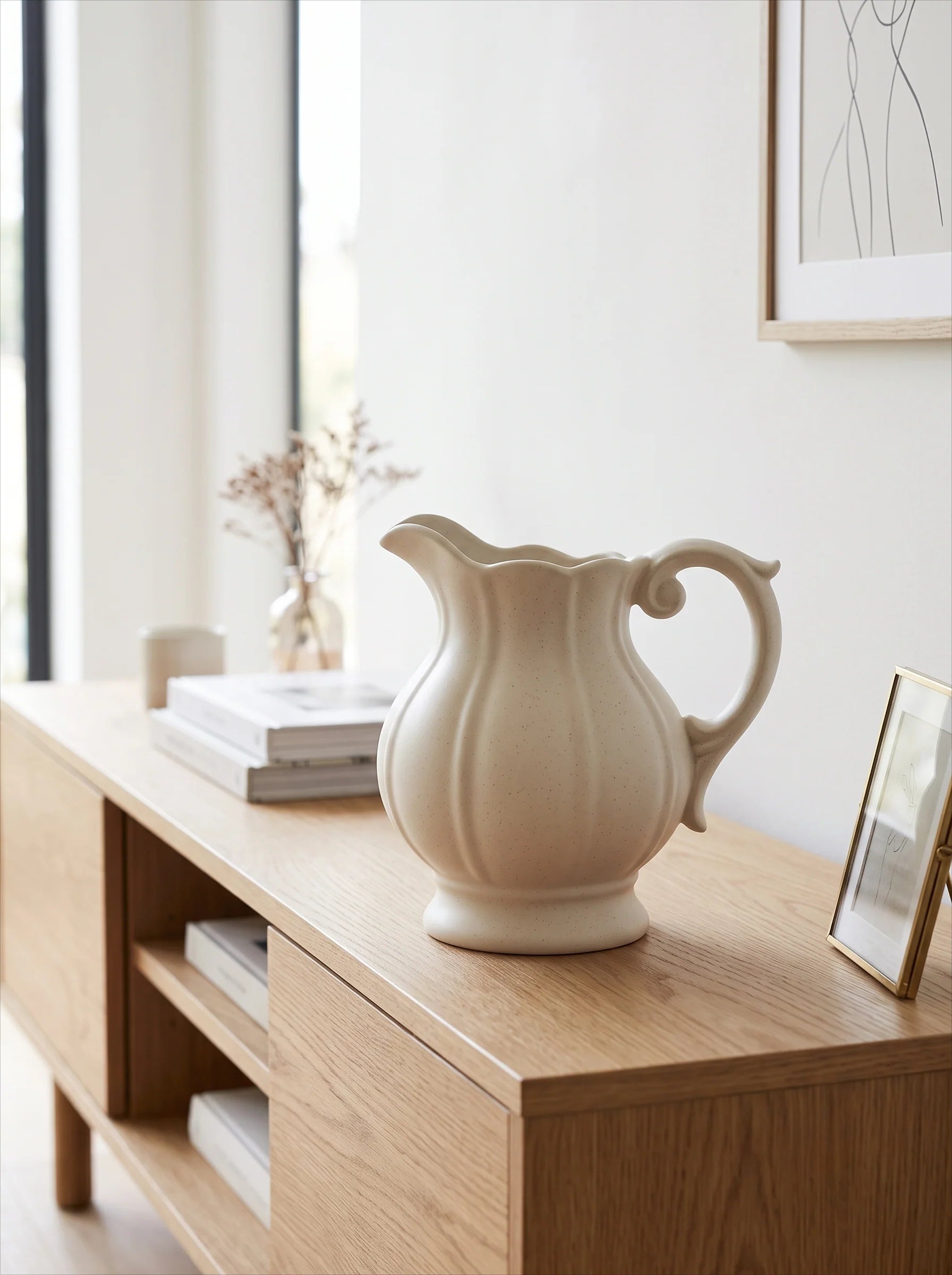 Speckled Ceramic Vase - Creamy White