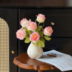 Gallery Style Blooming Velvet Rose Elegant Artificial Floral Arrangement