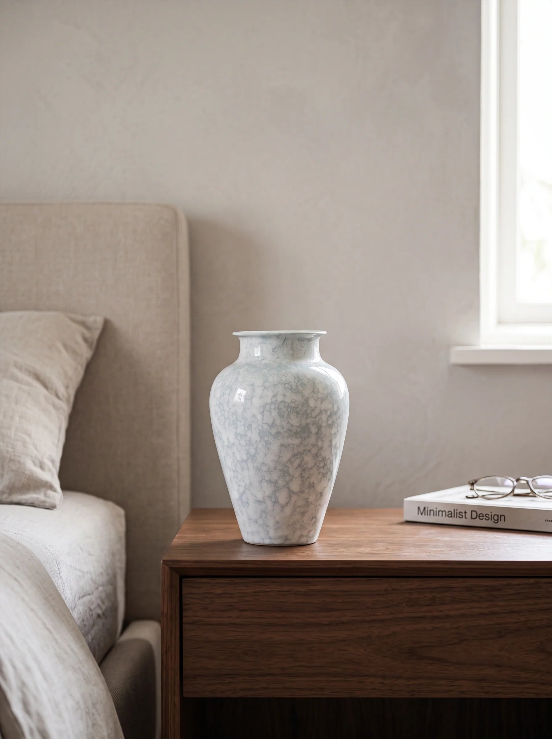 Modern Ice Blue Snowflake Glaze Ceramic Vase