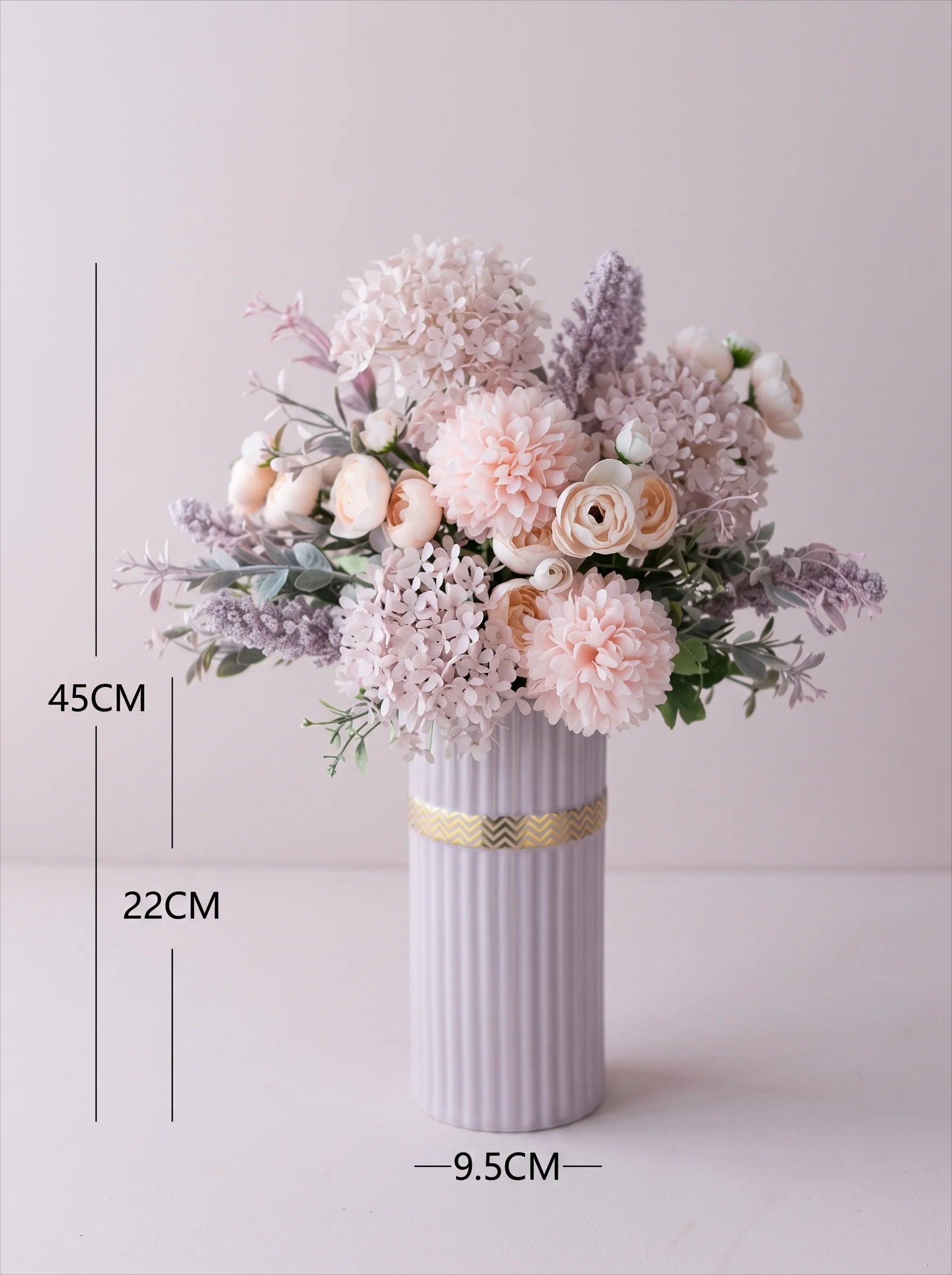 Ribbed Cylinder Vase - Pink
