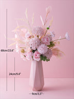 Nordic Pastel Peony Hydrangea Eucalyptus Artificial Floral Arrangement