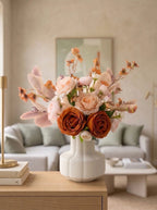 Faux Autumn Arrangement - Apricot Rose