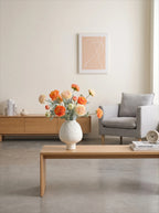 Ethereal Apricot Ranunculus Entryway Faux Floral Arrangement