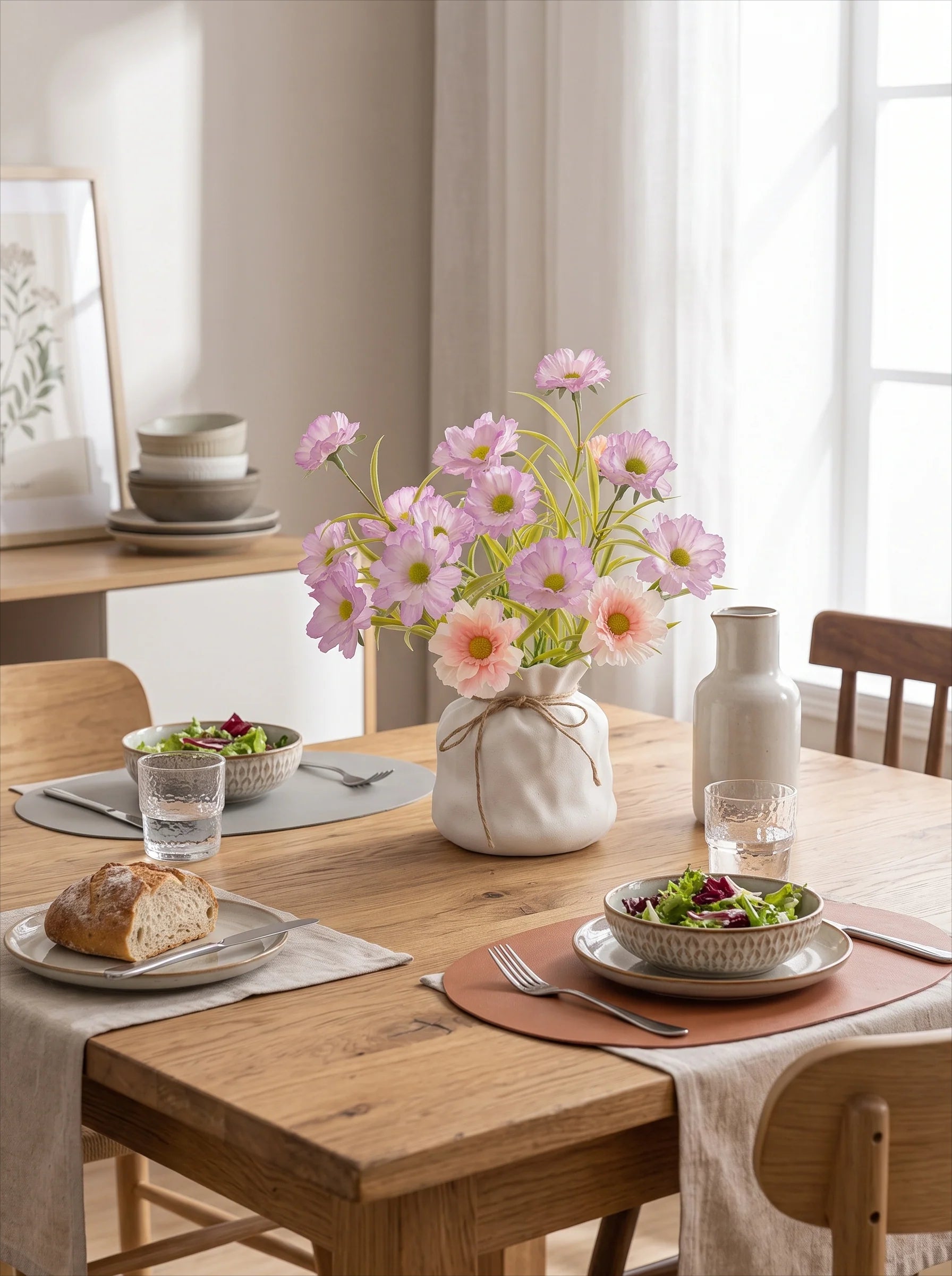 Ethereal Lilac Bloom Faux Floral Arrangement