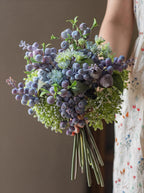 Elegant Blue-Purple Faux Blueberry & Berry Branch Arrangement