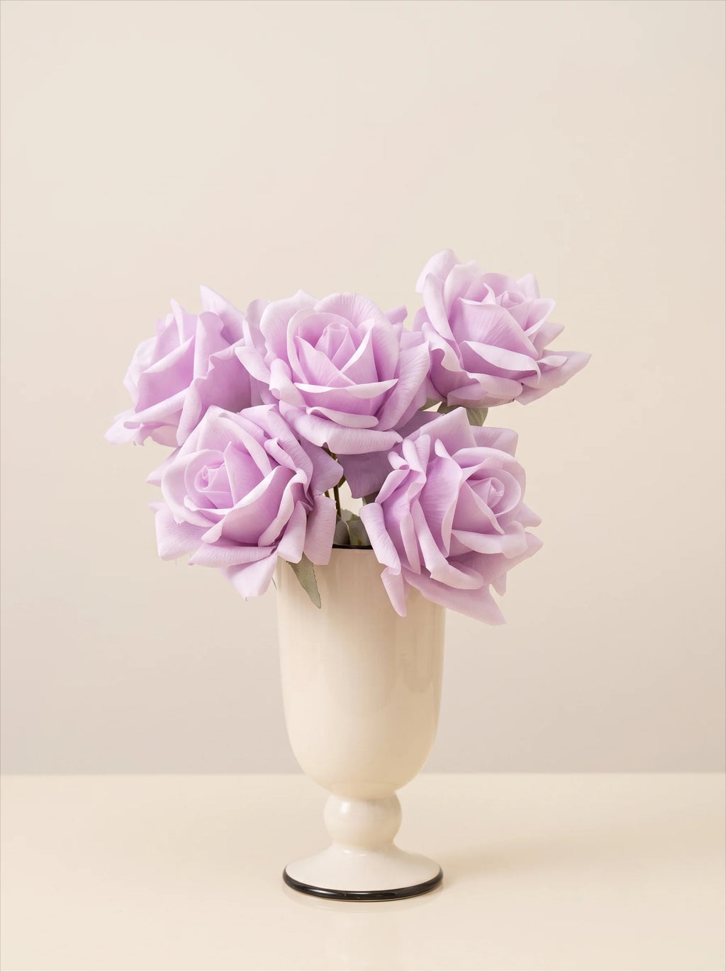 Faux Rose Arrangement - Lavender Rose (5 Stems / 5 Roses)