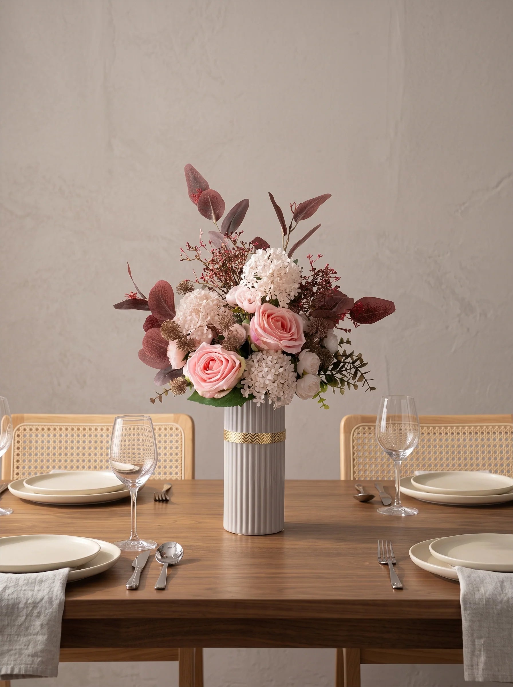 Blush Romance Luxe Pink Artisan Artificial Floral Arrangement