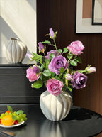 French Romantic Vintage Purple Rose Artificial Floral Arrangement