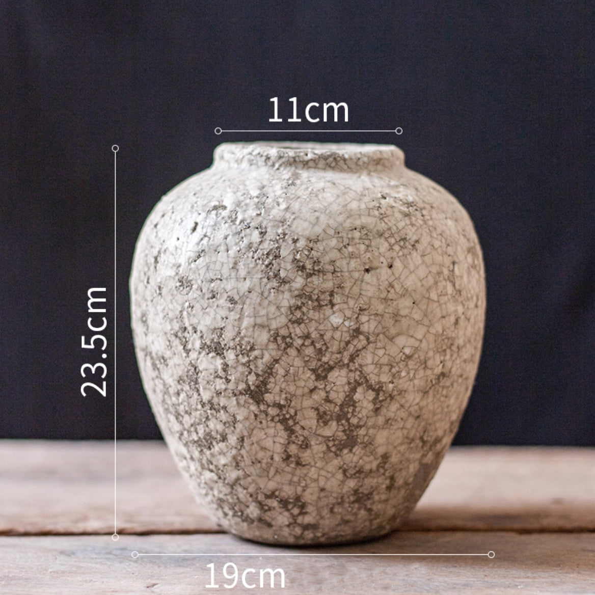 Vintage Crackle - Textured Ceramic Vase