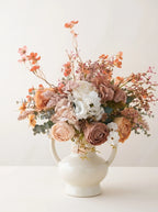 Vintage Oil-Painting Style Blush Rose Artificial Floral Arrangement