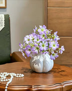 Soft Lavender Oxalis Faux Floral Arrangement with Vase