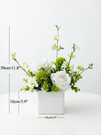Luxury Modern White Rose & Camellia Artificial Floral Arrangement