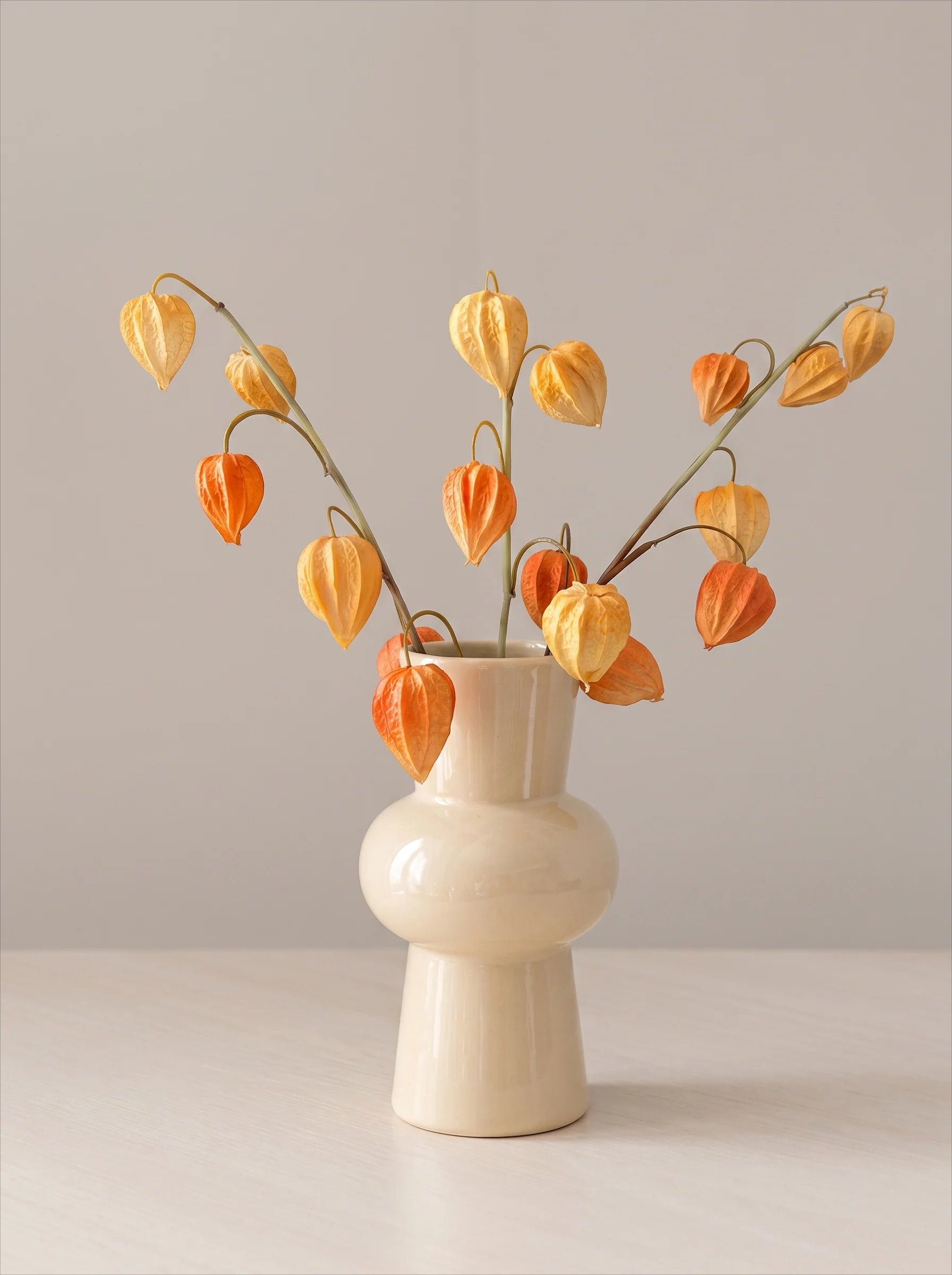 Retro Ceramic Vase - Light Yellow