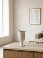 Scalloped Rim Vase - Creamy White